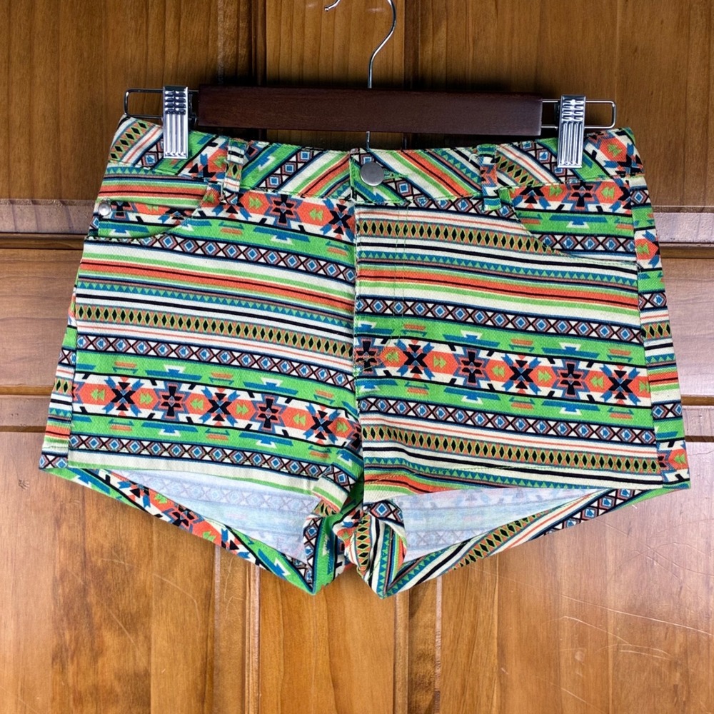 Billy by Flying Tomato Sz S Southwestern Geometric Shorts Aztec Festival Hippie
